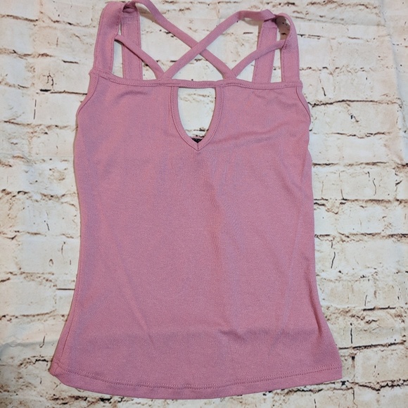 Only 1 Left!! Sexy Caged Bodycon Tank Dusty Rose - Picture 5 of 5